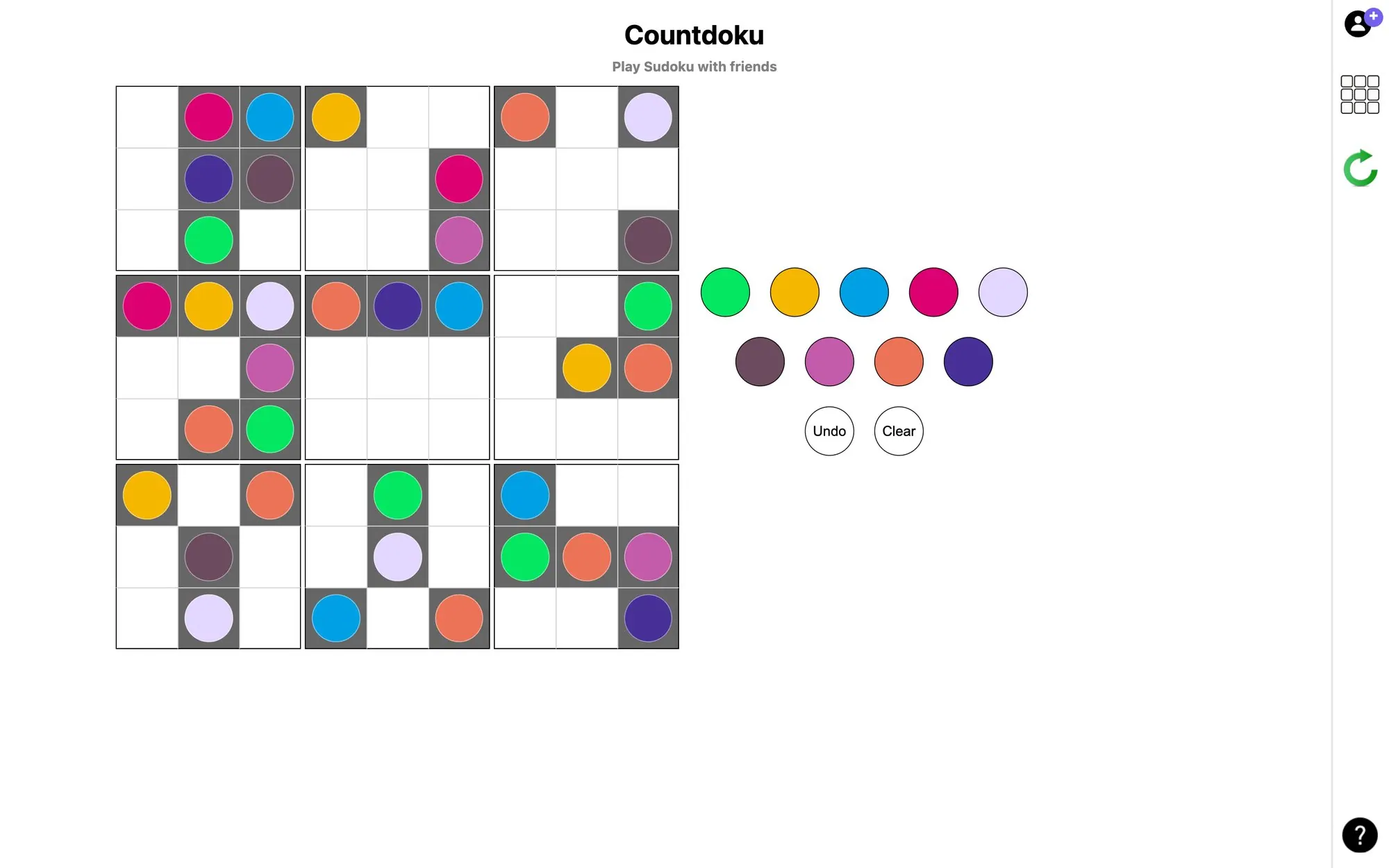 Countdoku on the desktop