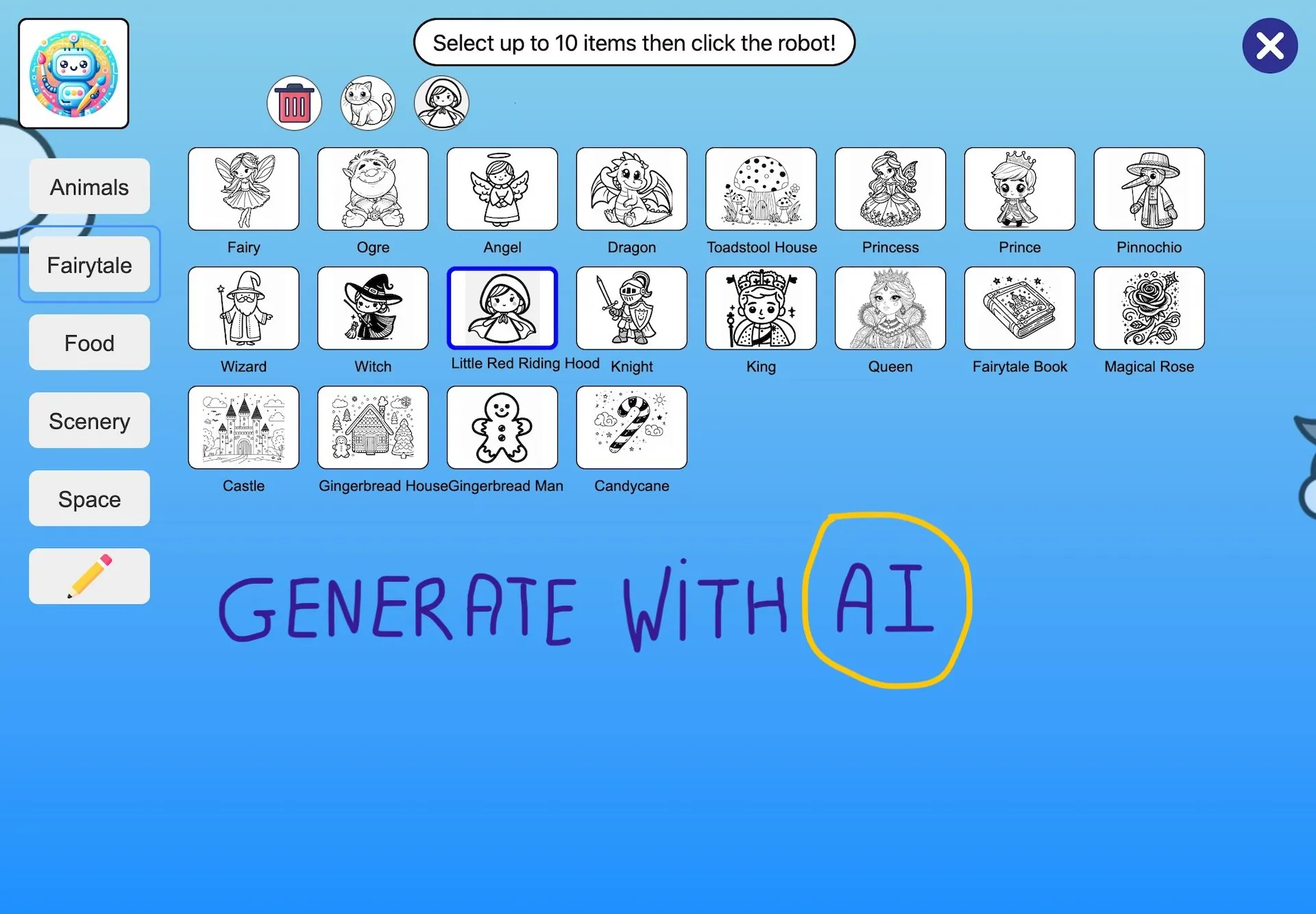 Generating a new colouring page with AI