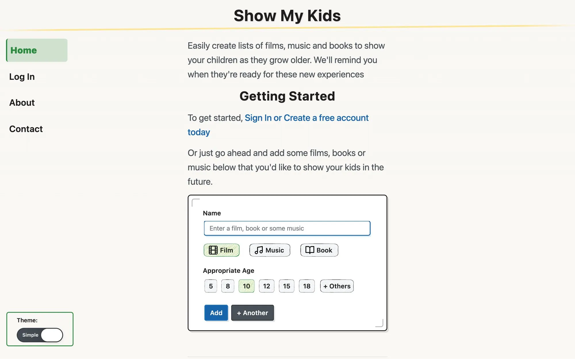 Show My Kids on the desktop