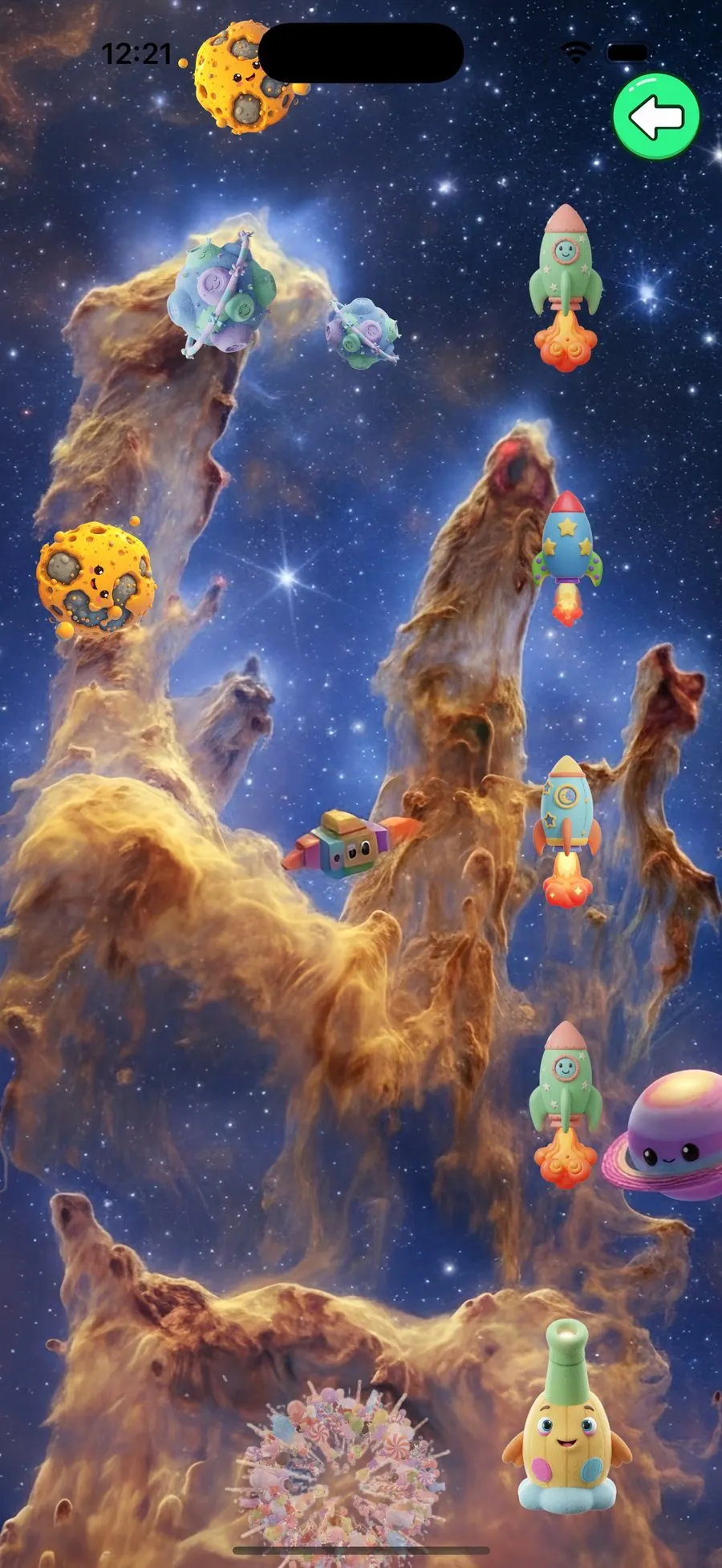 Smashing meteors in space